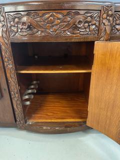 1920s Art Nouveau English Carved Sideboard in Oak - 4175207