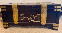 1920s Asian Dowry Blanket or Storage Chest Bronze Decorated J L George - 2976806