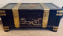 1920s Asian Dowry Blanket or Storage Chest Bronze Decorated J L George - 2976807