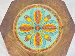 1920s California Spanish Revival Tile Top Octagonal Side Table - 4722042