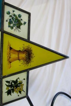 1920s Eastern Star Masonic Illuminated Reverse Painting on Glass Temple Sign - 570128