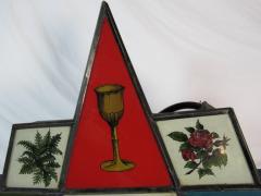 1920s Eastern Star Masonic Illuminated Reverse Painting on Glass Temple Sign - 570129