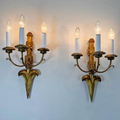 1920s French Empire Giltwood Arrow Wall Lights - 4153377