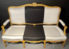 1920s French Settee Sofa or Canape One of Two in Gilt Wood Polished Cotton - 2937339