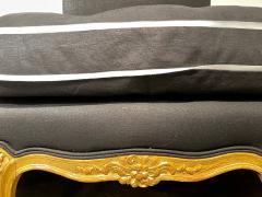 1920s French Settee Sofa or Canape One of Two in Gilt Wood Polished Cotton - 2937343