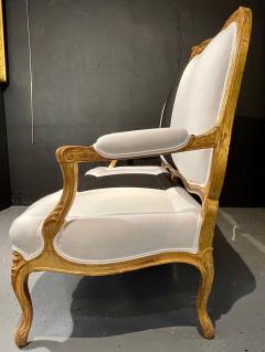 1920s French Settee Sofa or Canape One of Two in Gilt Wood Polished Cotton - 2937344