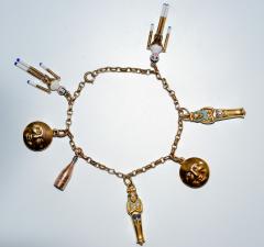 1920s Gold and Enamel Charm Bracelet - 305041