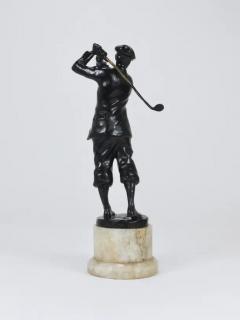 1920s Golf Player Harry Vardon Bronze Statue Richard Thuss Argentor Vienna - 4068008