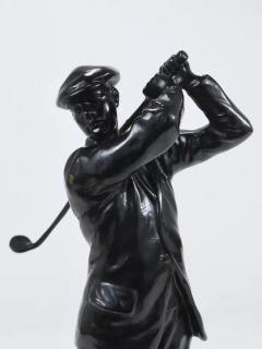 1920s Golf Player Harry Vardon Bronze Statue Richard Thuss Argentor Vienna - 4068062