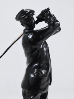 1920s Golf Player Harry Vardon Bronze Statue Richard Thuss Argentor Vienna - 4068064