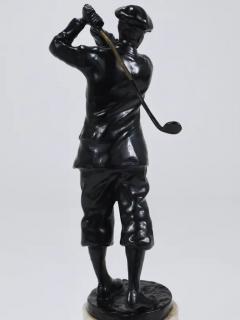 1920s Golf Player Harry Vardon Bronze Statue Richard Thuss Argentor Vienna - 4068070