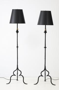 1920s Hammered Iron Tripod Italian Floor Lamps - 3990419