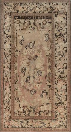 1920s Karabagh Botanic Pinkish Brown Handmade Wool Rug - 2455620