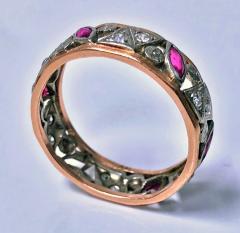 1920s Ruby and Diamond 14 Karat Ring - 1056385
