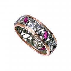 1920s Ruby and Diamond 14 Karat Ring - 1056517