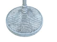 1920s WHITE WICKER BRASS BRIDGE FLOOR LAMP - 4689586