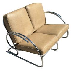 1925 Art Deco Paris Expo Machine Age Modernist Streamline Sofa Settee - 4523621