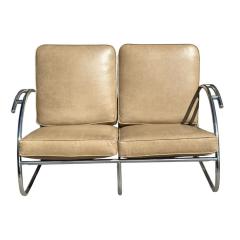 1925 Art Deco Paris Expo Machine Age Modernist Streamline Sofa Settee - 4523623