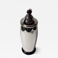 1927 Meriden International Silver Cocktail Shaker Amber Ball Top Art Deco - 3867035