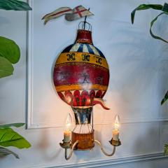 1930 s French Tole Hot Air Balloon Wall Light - 3838153