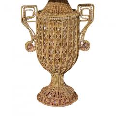 1930 s Hand Beaded Crystal Urn Form Table Lamps a Pair - 4596830