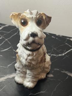 1930S CERAMIC TERRIER WITH GLASS EYES PERFUME LAMP - 3519704
