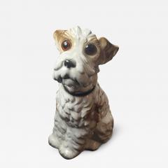 1930S CERAMIC TERRIER WITH GLASS EYES PERFUME LAMP - 3521317