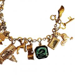 1930s 14K Charm Bracelet with 19 14K Charms - 3840749