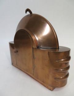 1930s Amsterdam School Rare Copper Mantel Clock with Mauthe Movement - 4251082