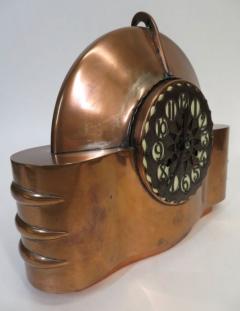 1930s Amsterdam School Rare Copper Mantel Clock with Mauthe Movement - 4251085