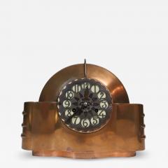 1930s Amsterdam School Rare Copper Mantel Clock with Mauthe Movement - 4252764