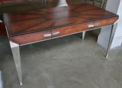 1930s Art Deco Metal and Leather Console Table or Desk - 274057