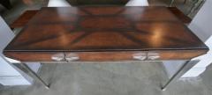 1930s Art Deco Metal and Leather Console Table or Desk - 274061