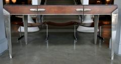 1930s Art Deco Metal and Leather Console Table or Desk - 274062