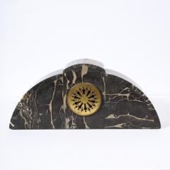 1930s Art Deco Streamlined Neoclassical Figurative Exotic Marble Bronze Clock - 4231332