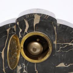 1930s Art Deco Streamlined Neoclassical Figurative Exotic Marble Bronze Clock - 4231333