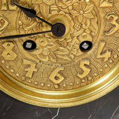 1930s Art Deco Streamlined Neoclassical Figurative Exotic Marble Bronze Clock - 4231338