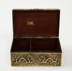 1930s Chinese Solid Brass Dragon Jewelry Box - 3995063