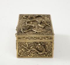 1930s Chinese Solid Brass Dragon Jewelry Box - 3995064