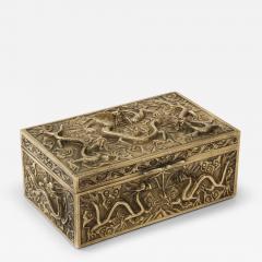 1930s Chinese Solid Brass Dragon Jewelry Box - 3995495