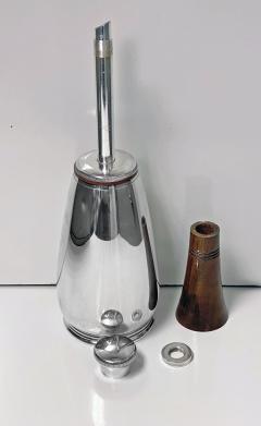 1930s Cocktail Shaker Unusual Wood and Silver Plate Bottle - 1701706