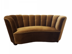 1930s Danish Channel back Deco Settee Sofa - 2560444