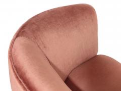 1930s Danish Deco Curved Sofa in Original Pink Mohair - 4420974