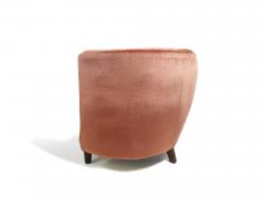 1930s Danish Deco Curved Sofa in Original Pink Mohair - 4420975