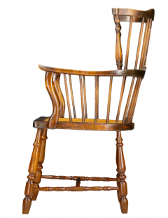 1930s English walnut spindle armchair - 2979406