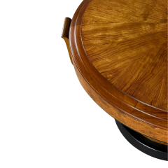 1930s European round 38 Art Deco fruitwood coffee table - 4196576