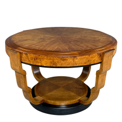 1930s European round 38 Art Deco fruitwood coffee table - 4196577
