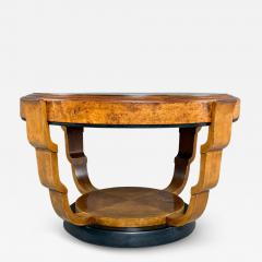 1930s European round 38 Art Deco fruitwood coffee table - 4196590