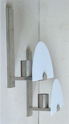 1930s French Modernist Art Deco Sconces Pair - 3794259