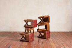 1930s French Oak and Leather Stool - 4612187